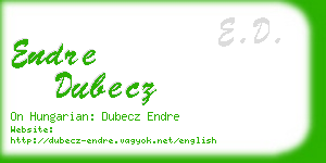 endre dubecz business card
